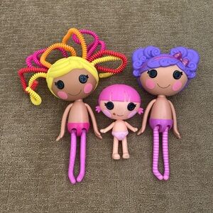 Lot Of 3 Lalaloopsy 2 Large Dolls/1 Small Crazy Hair - Storm E Sky - Sprinkle